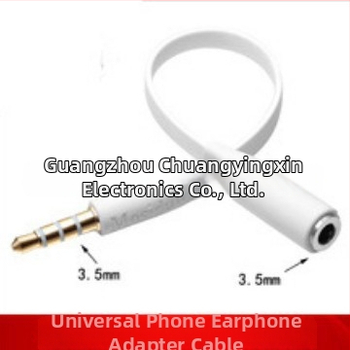 3,5 mm muž–ženský audio adaptér pre mobilné telefóny, okrúhly 4-žilový konektor, určený pre živé vysielanie zvuku