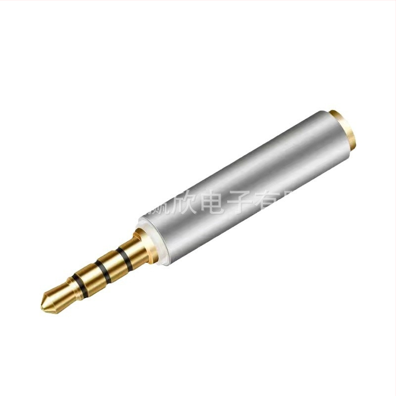 3,5 mm muž–ženský audio adaptér pre mobilné telefóny, okrúhly 4-žilový konektor, určený pre živé vysielanie zvuku