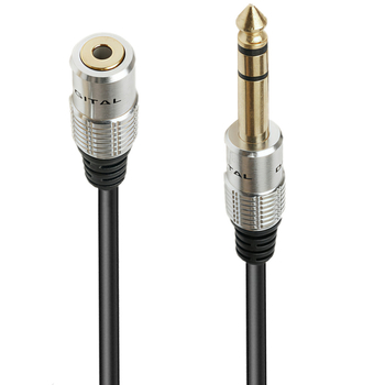 Cablu adaptor audio Yirui YR-L-18-03, 6,35 mm masculin la 3,5 mm femelă, stereo, fără cip