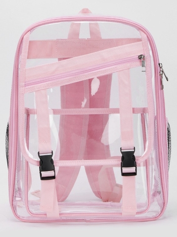 Σακίδιο πλάτης από διαφανές PVC, χωρητικότητα 20–35L, νάιλον επένδυση, καμπύλοι ιμάντες ώμου