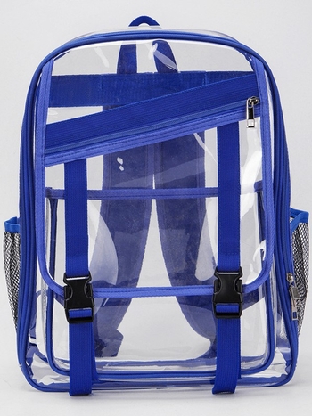 Σακίδιο πλάτης από διαφανές PVC, χωρητικότητα 20–35L, νάιλον επένδυση, καμπύλοι ιμάντες ώμου