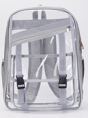Σακίδιο πλάτης από διαφανές PVC, χωρητικότητα 20–35L, νάιλον επένδυση, καμπύλοι ιμάντες ώμου