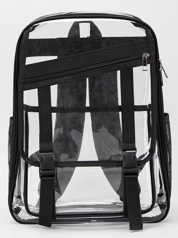 Σακίδιο πλάτης από διαφανές PVC, χωρητικότητα 20–35L, νάιλον επένδυση, καμπύλοι ιμάντες ώμου