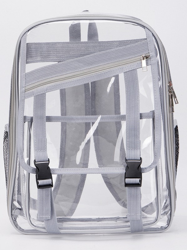 Σακίδιο πλάτης από διαφανές PVC, χωρητικότητα 20–35L, νάιλον επένδυση, καμπύλοι ιμάντες ώμου