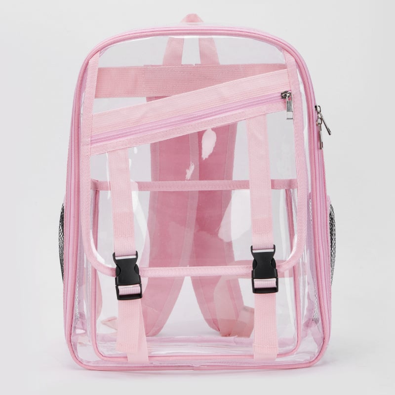 Σακίδιο πλάτης από διαφανές PVC, χωρητικότητα 20–35L, νάιλον επένδυση, καμπύλοι ιμάντες ώμου