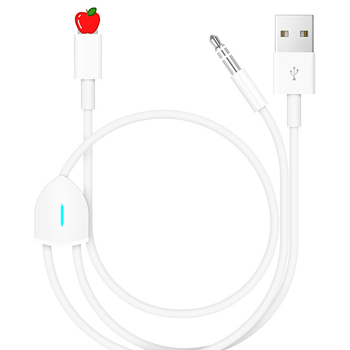 Ακουστικό καλώδιο 2-σε-1: προσαρμογέας Lightning/Type-C σε 3,5 mm για αυτοκίνηση με δυνατότητα φόρτισης (MH040, ROHS, νικέλιο επίχωση, πυρήνας από χάλυβα σε σκόνη, καλώδιο από TPE)