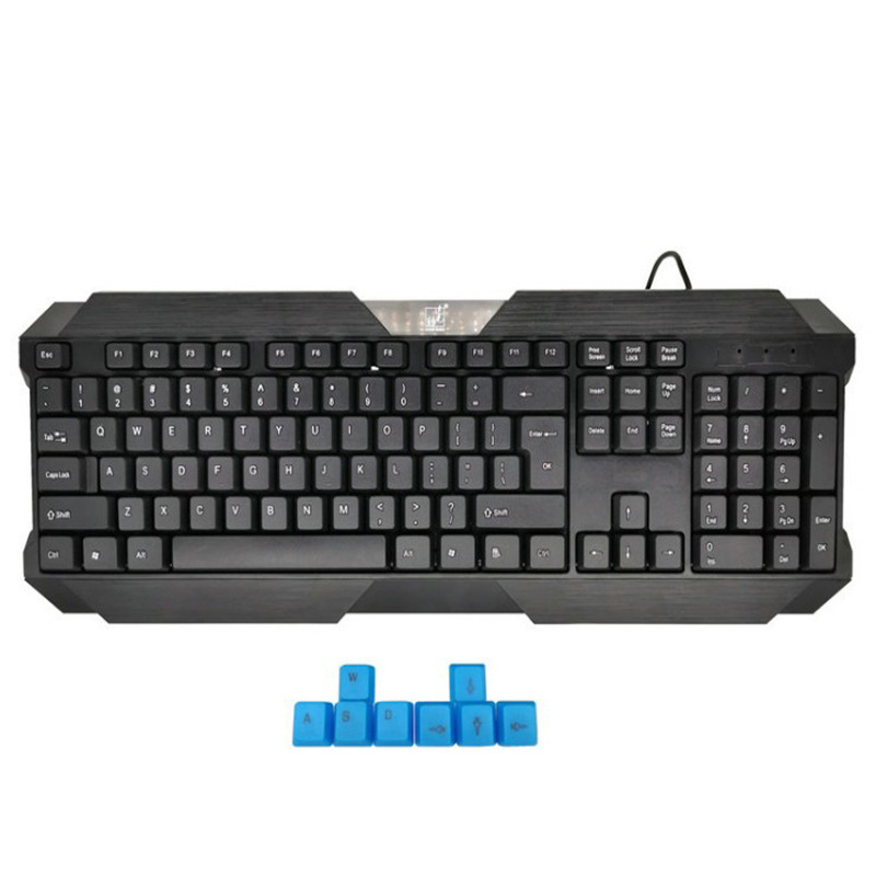 Set tastatură și mouse USB cablat, model Q19, ergonomic, cablu de 1,25 m, pentru notebook și birou