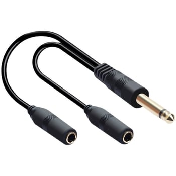Cablu adaptor splitter audio mono 6,35 mm – de la masculin la două femele, cablu de prelungire, nucleu din cupru