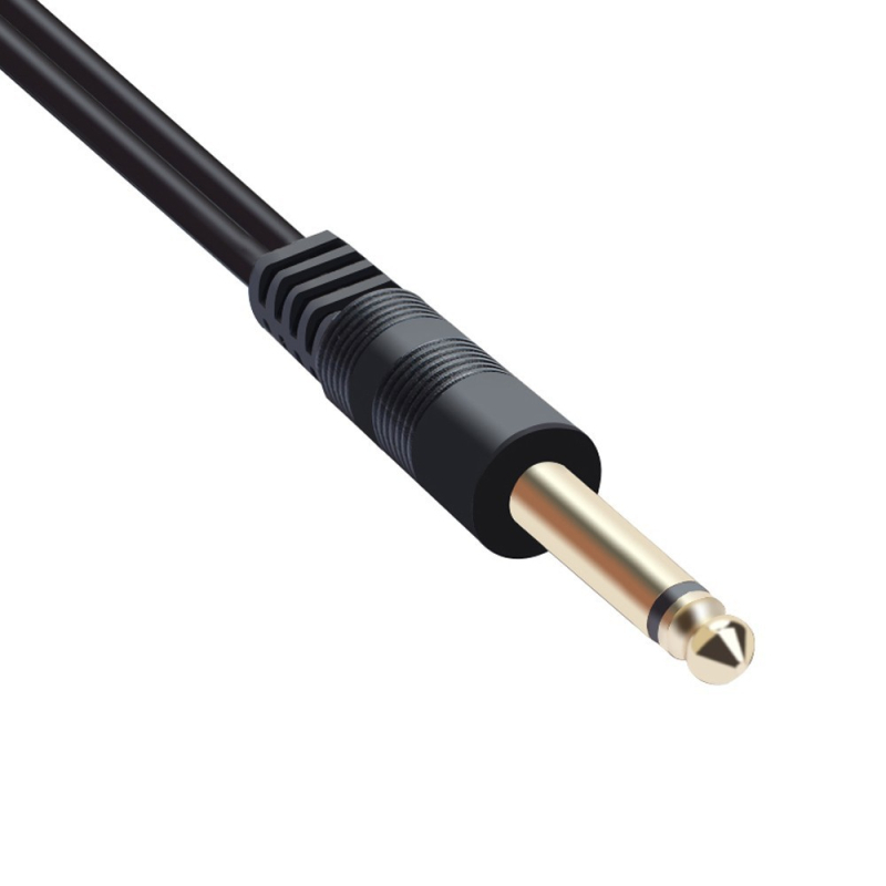 Cablu adaptor splitter audio mono 6,35 mm – de la masculin la două femele, cablu de prelungire, nucleu din cupru