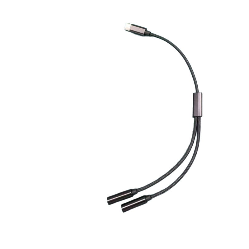 Καλώδιο Type-C προς διπλό ήχο 3,5 mm, διαχωριστής ήχου ένα προς δύο, χαλκός με επικάλυψη κασσίτερου