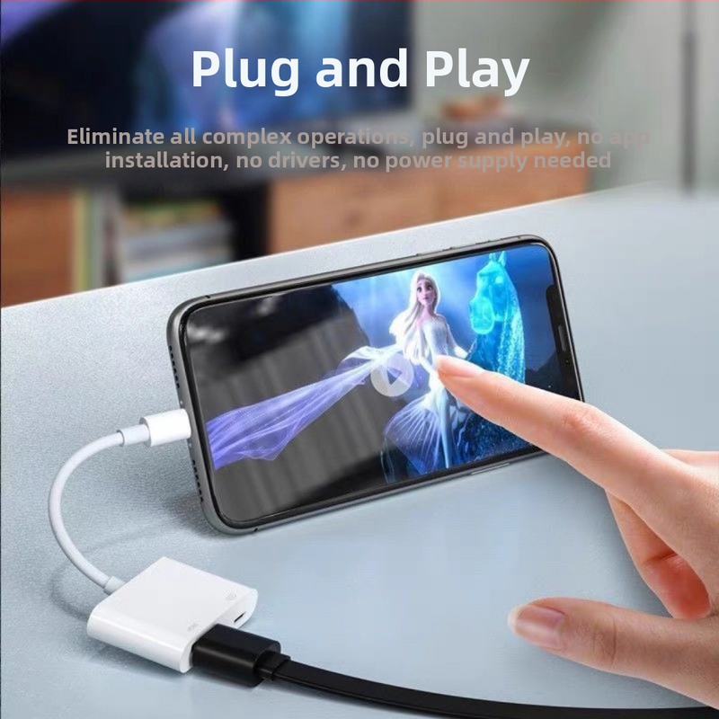 Lightning–HDMI adaptér pre iPhone, kábel z bezkyslíkovej meďe 0,15 m, niklované konektory, model 1.1