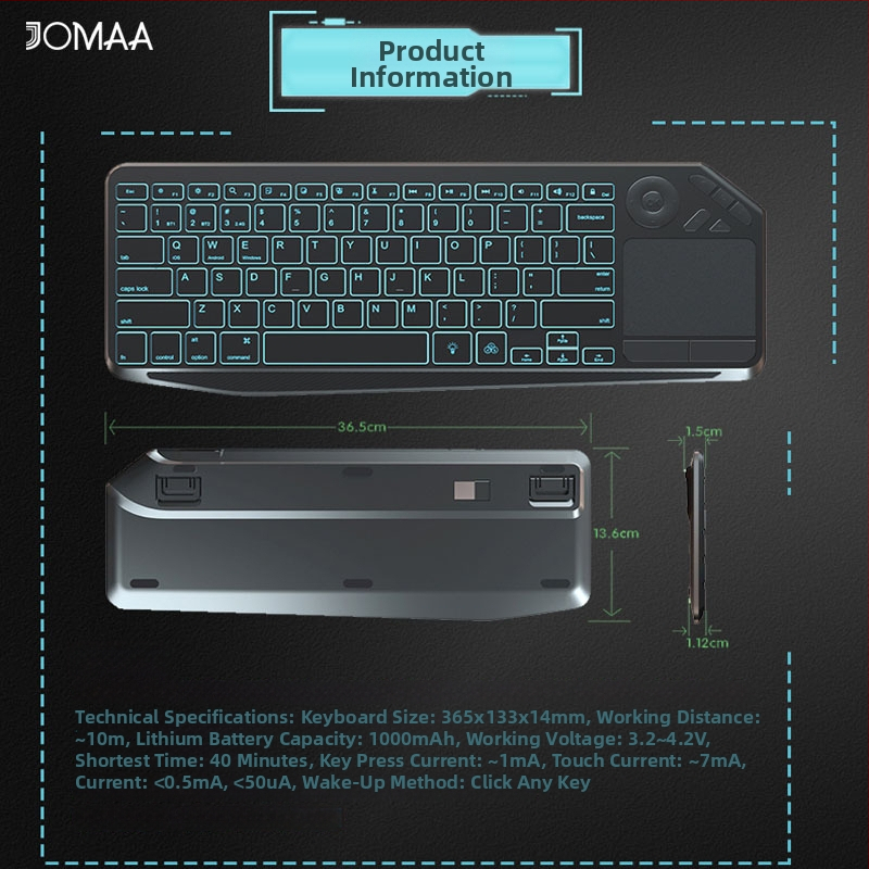 Tastatură Bluetooth cu iluminare RGB, 88–98 taste, conectare simultană la 3 dispozitive, compatibil cu telefon mobil, tabletă, laptop, desktop și TV