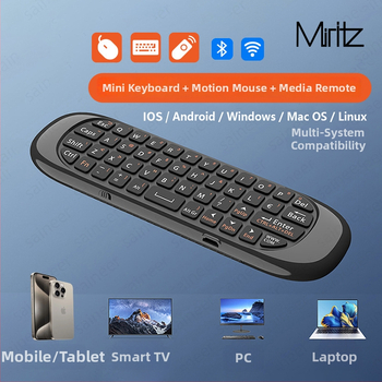 Bezvadu tastatūra ar Air Mouse un tālvadības pulti – Dubultā režīms (Bluetooth un 2.4G), USB interfeiss, darbības attālums 10 m, 1000dpi, balss vadība