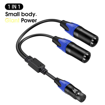 Cablu adaptor XLR audio: 1 male către 2 female, cupru fără oxigen, conductori placati cu argint, model 2022001, ROHS