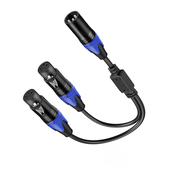 Cablu adaptor XLR audio: 1 male către 2 female, cupru fără oxigen, conductori placati cu argint, model 2022001, ROHS