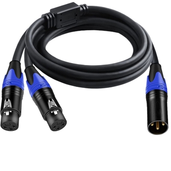 Cablu adaptor XLR audio: 1 male către 2 female, cupru fără oxigen, conductori placati cu argint, model 2022001, ROHS