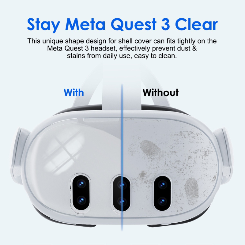 aolion Quest3 Κρυστάλλινη Θήκη Προστασίας για Meta Quest 3 — ABS περίβλημα, ανθεκτικό σε πτώσεις και σκόνη, αξεσουάρ VR headset