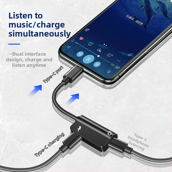 Adaptor Type-C pentru căști cu mufă de 3,5 mm și încărcare – cablu convertor dual pentru telefoane Type-C