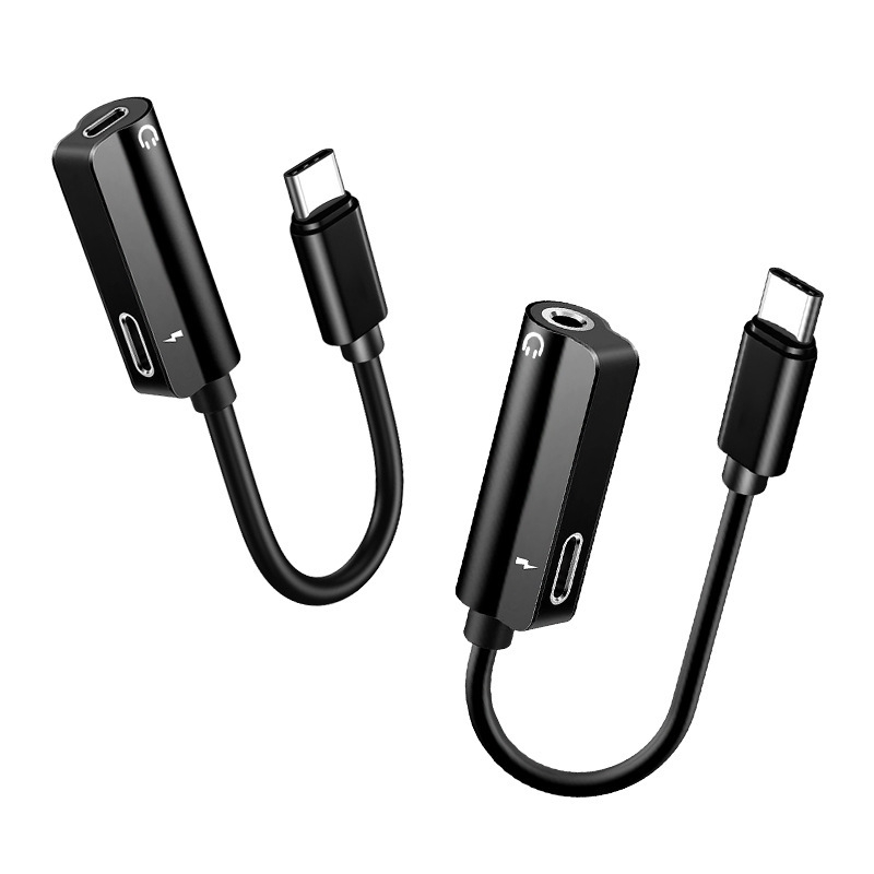 Adaptor Type-C pentru căști cu mufă de 3,5 mm și încărcare – cablu convertor dual pentru telefoane Type-C