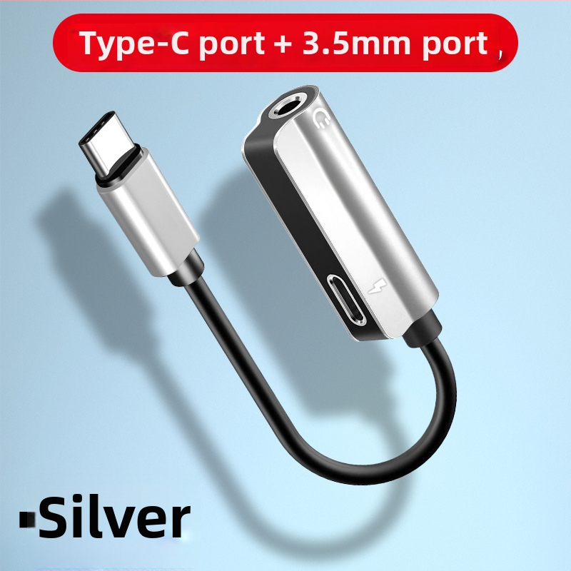 Adaptor Type-C pentru căști cu mufă de 3,5 mm și încărcare – cablu convertor dual pentru telefoane Type-C