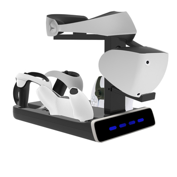 Dock de încărcare pentru controloarele PS VR2 și PS5 cu indicator de iluminare și suport pentru headset VR | ABS, Interfață Type-C