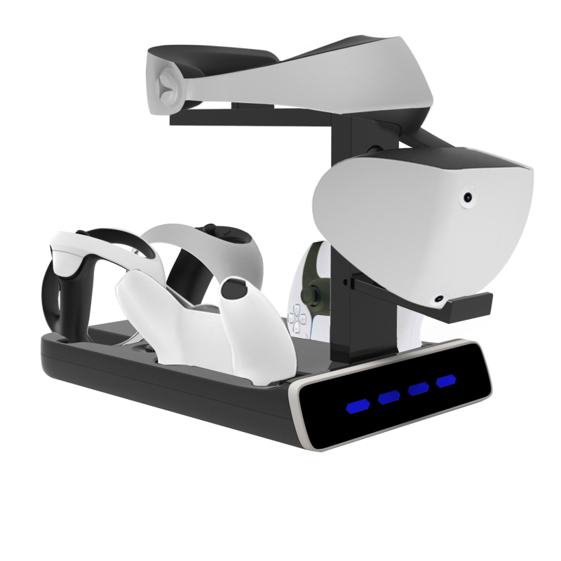 Dock de încărcare pentru controloarele PS VR2 și PS5 cu indicator de iluminare și suport pentru headset VR | ABS, Interfață Type-C