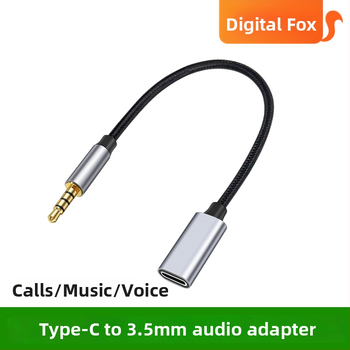 Type-C ženský na 3,5 mm audio adaptér kábel s meďou jadrom