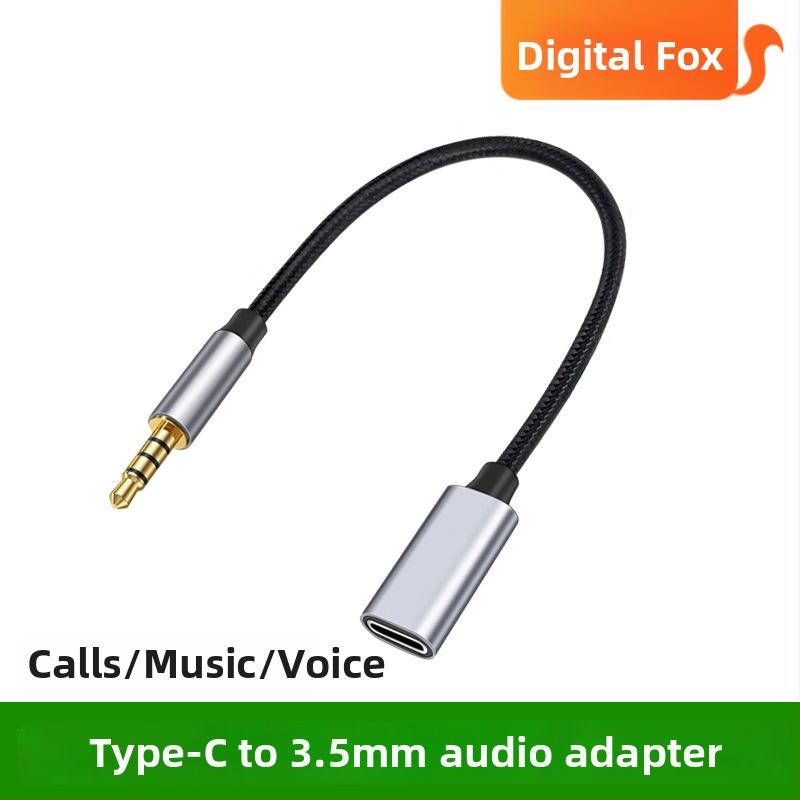 Type-C ženský na 3,5 mm audio adaptér kábel s meďou jadrom