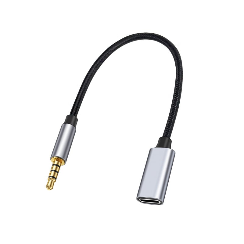 Type-C женски към 3,5 мм мъжки аудио адаптер кабел с медна сърцевина
