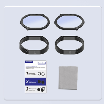 DEVASO DC PS VR2 Lentile Anti-Scratch Set | ABS, 73,2 g, Include lentile anti-zgarieturi stânga/dreapta, manual, cârpă de curățare