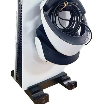 PS5 Stand de depozitare pentru gamepad cu agățător VR2 și suport pentru căști, ABS stativ, model SY-XSX-525, compatibil cu PS5 și Xbox Series X