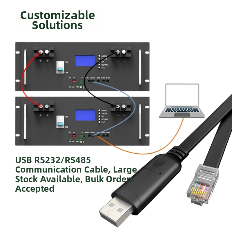 Sériový kábel USB na RJ45 8P8C pre RS485 komunikáciu, monitorovanie BMS Li‑batérie, UK7039, meď, dĺžka 0,5–5 m