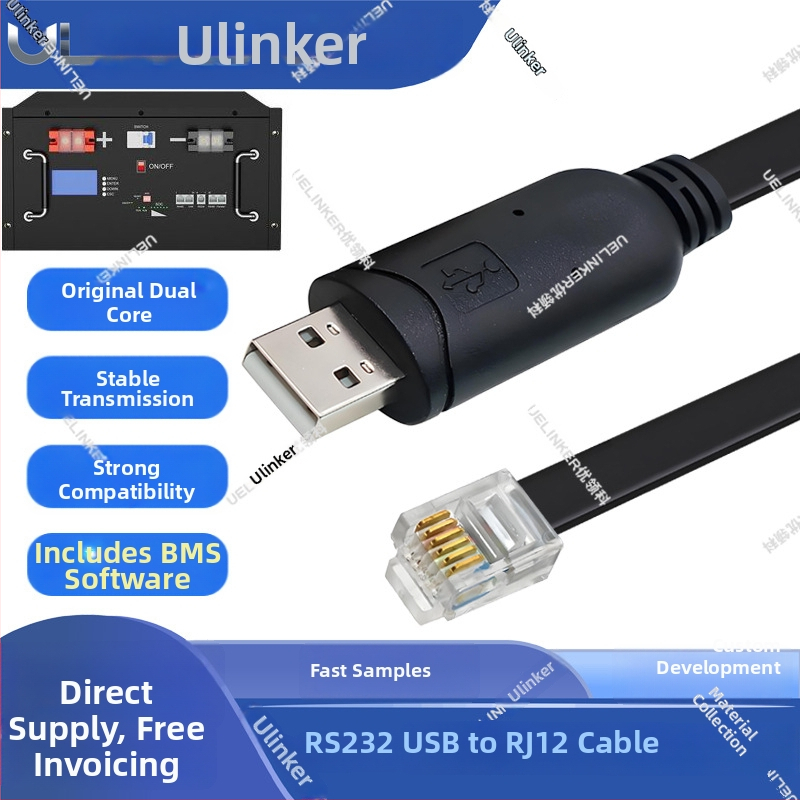 Sériový kábel USB na RJ45 8P8C pre RS485 komunikáciu, monitorovanie BMS Li‑batérie, UK7039, meď, dĺžka 0,5–5 m