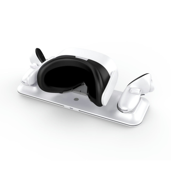 Ασύρτια μαγνητική βάση φόρτισης για Meta Quest 3S/3 με 2 μπαταρίες – ABS βάση, είσοδος 5V 3A, έξοδος 2×5V 1A, συμβατή με Meta Quest 3S/3
