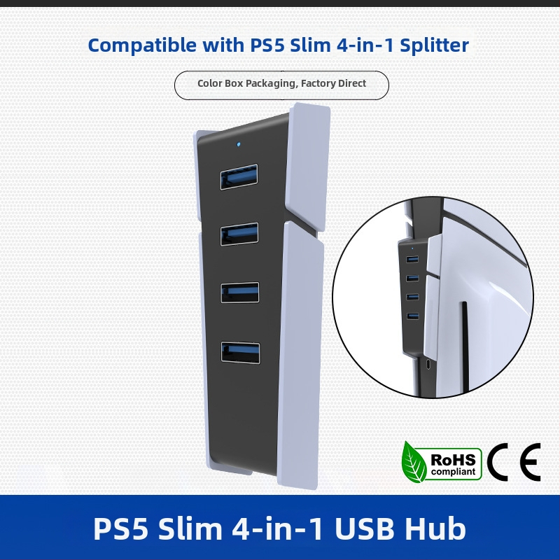 PS5 Slim USB 2.0 4-portový rozširovací hub pre PS5 Slim konzolu