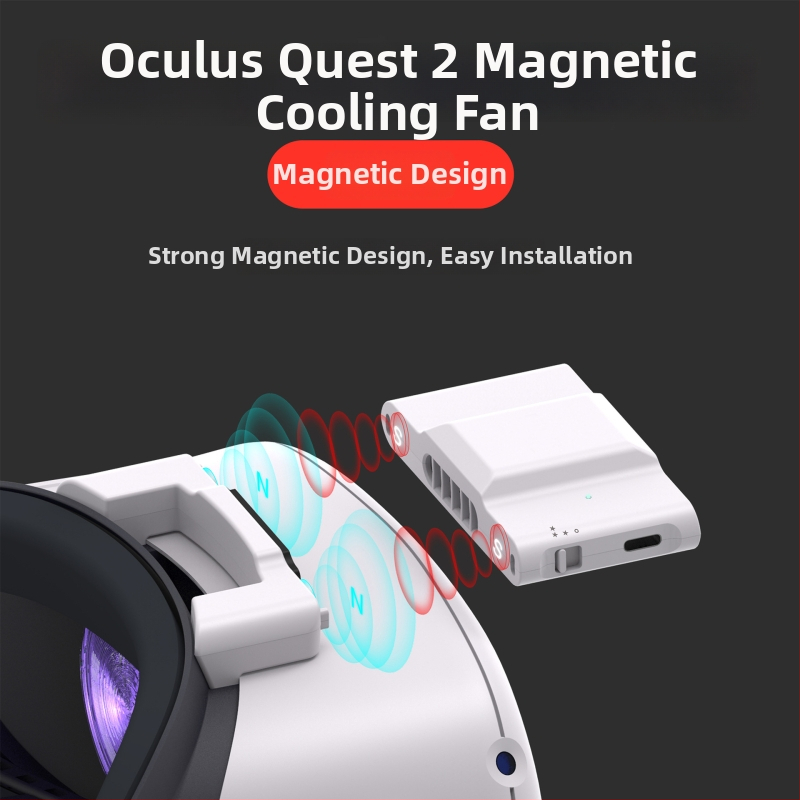 Oculus Quest 2 maska na chladenie vzduchu s uchytením na pracky a magnetickým zabezpečením, model X2, ABS, rozmery 190×118×81 mm, hmotnosť 99 g