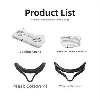 Maska Oculus Quest 2 s ventilátorom na cirkuláciu vzduchu pre chladenie — Model: quest 2 Mask; Batéria: 700 mA; Hmotnosť: 222 g; Materiál: Plast; Nosenie: na hlave