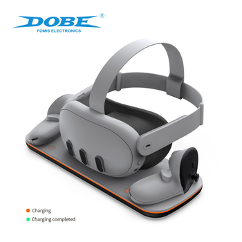 Βάση φόρτισης Meta Quest3 VR headset και χειριστήρια με LED λωρίδα φωτισμού, USB-C διεπαφή, ABS υλικό