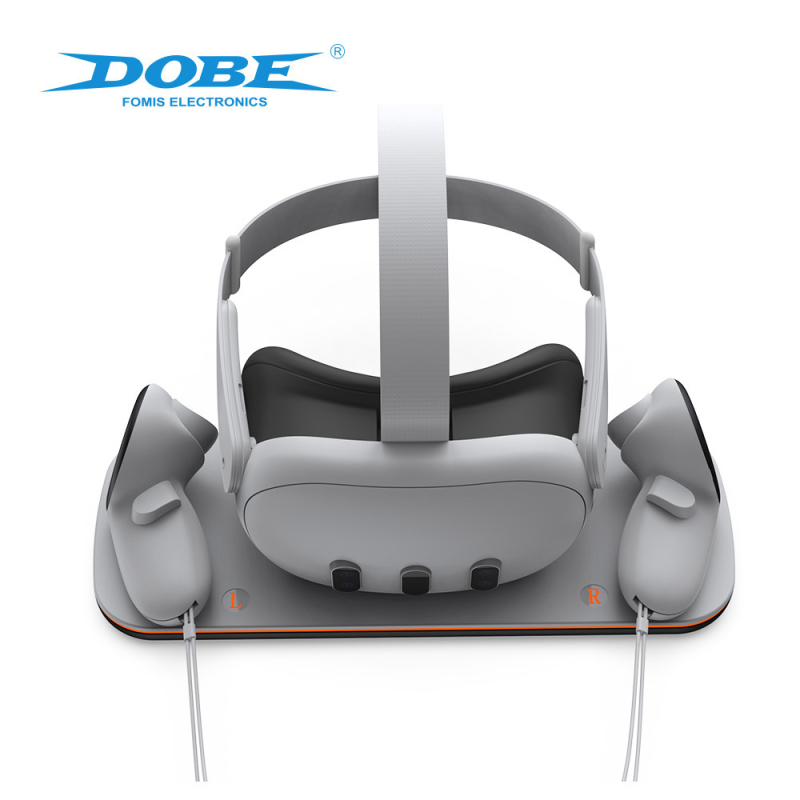 Βάση φόρτισης Meta Quest3 VR headset και χειριστήρια με LED λωρίδα φωτισμού, USB-C διεπαφή, ABS υλικό