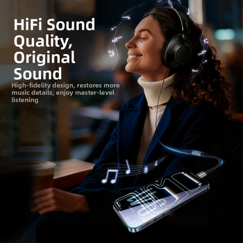 Toocki Type-C na 3,5 mm audio adaptér kábel s káblovým ovládaním, HiFi, model Tq-yd09a/b, kompatibilné s Apple, Samsung, Xiaomi, Huawei