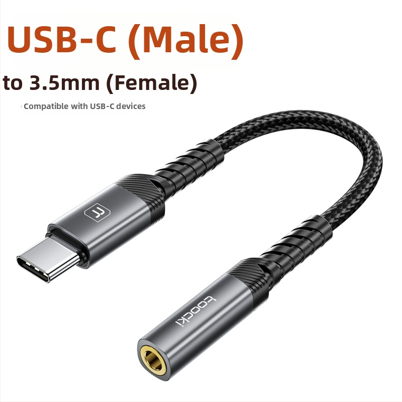 Toocki Type-C na 3,5 mm audio adaptér kábel s káblovým ovládaním, HiFi, model Tq-yd09a/b, kompatibilné s Apple, Samsung, Xiaomi, Huawei