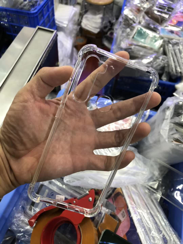 HTC U20 5G калъф – прозрачен TPU заден капак с четири ъглови въздушни възглавници, удебелена ударозащита