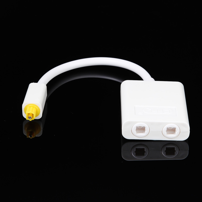 Adaptor audio cu fibră optic, 1 intrare, 2 ieșiri, placare cu aur, fibră optic, ROHS