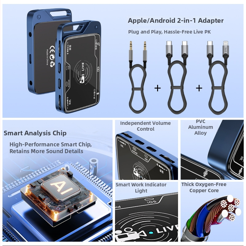 Διασύνδεση ήχου HCINOO MH321 για ζωντανή μετάδοση – Apple και Android