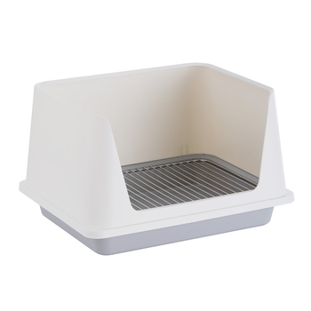 Toaletă pentru câini cu plasă din oțel inoxidabil, bază din plastic, design anti-pășire