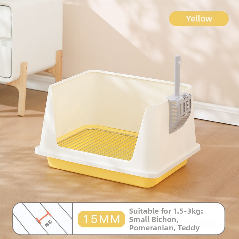 Toaletă pentru câini cu plasă din oțel inoxidabil, bază din plastic, design anti-pășire