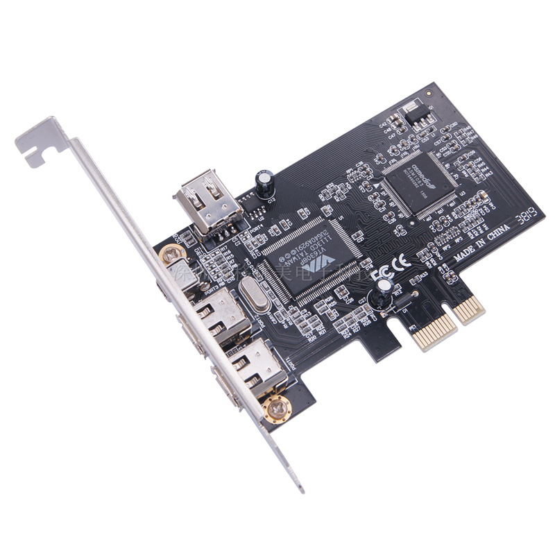 YM6211 placă de extindere PCIe x1 către 1394, 4 porturi pentru captură DV HD video