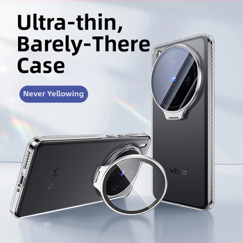 Калъф за телефон за Vivo X300Pro и X200S с прозрачен гръб, пълна защита на лещата и алуминиев държач