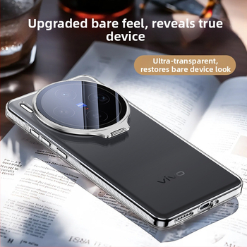 Калъф за телефон за Vivo X300Pro и X200S с прозрачен гръб, пълна защита на лещата и алуминиев държач