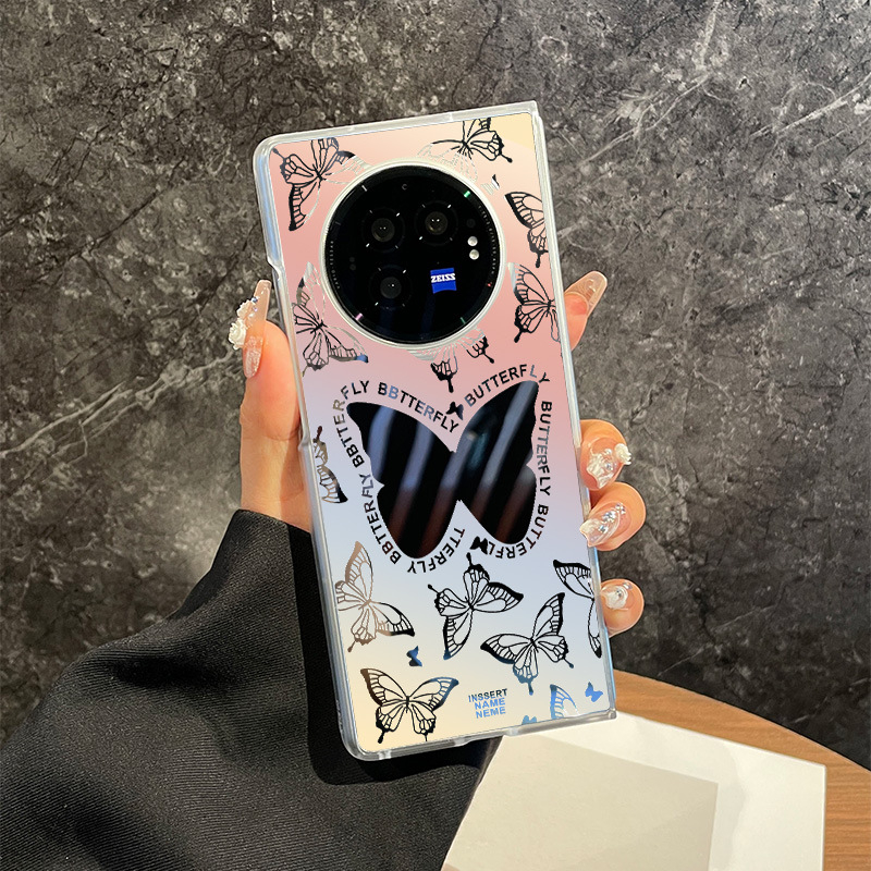 Puzdro Vivo X Fold3 Pro s motívom motýľa, zrkadlovo priehľadné plné krytie, ultra tenké a odolné voči pádu; Štýl: prispôsobený štýl; Materiál: Iné; Podpora personalizácie: Nie; Kompatibilita: Iné modely